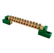 BARRAMENTO TERRA COBRE 12P 80A 500V VERDE